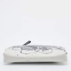 Alexander Mcqueen White Skull Printed Coated Canvas Zip Pouch