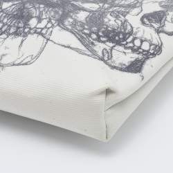 Alexander Mcqueen White Skull Printed Coated Canvas Zip Pouch