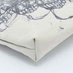 Alexander Mcqueen White Skull Printed Coated Canvas Zip Pouch