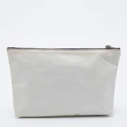 Alexander Mcqueen White Skull Printed Coated Canvas Zip Pouch