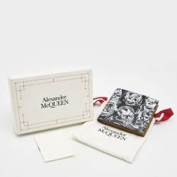 Alexander McQueen Black/White Skull Print Leather Bifold Wallet