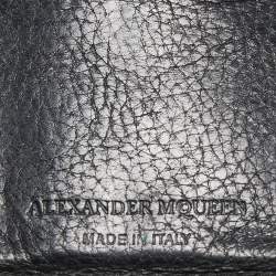 Pre Owned Alexander McQueen Black Leather Studded Skull Card Holder