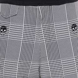 Alexander McQueen Black/White Patterned Cotton Trackpants L
