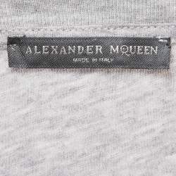 Alexander McQueen Grey Floral Print Jersey T-Shirt XS