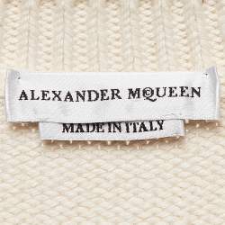 Alexander McQueen Beige Skull Cable Knit Sweater L