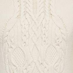 Alexander McQueen Beige Skull Cable Knit Sweater L