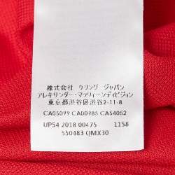 Alexander McQueen Red Logo Collar Pique Cotton Polo T-Shirt M