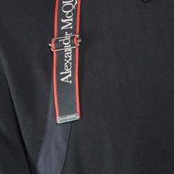 Pre Owned Alexander McQueen Black Cotton Logo Harness Strap Polo T-Shirt L