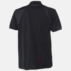 Pre Owned Alexander McQueen Black Cotton Logo Harness Strap Polo T-Shirt L