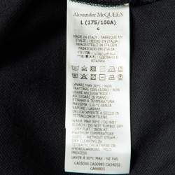 Pre Owned Alexander McQueen Black Cotton Logo Harness Strap Polo T-Shirt L
