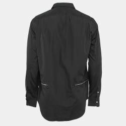 Pre Owned Alexander McQueen Black Cotton Zip Detail Shirt XL