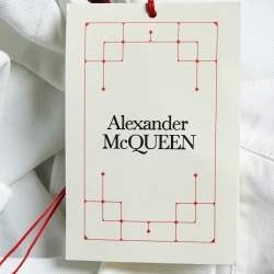 Pre Owned Alexander McQueen White Cotton Logo Harness Detail Polo T-Shirt S