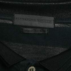 Pre Owned Alexander McQueen Navy Blue Cotton Pique Harness Polo T-Shirt XL