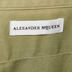 Pre Owned Alexander McQueen Green Applique Cotton Shirt L