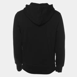 Pre Owned Alexander McQueen Black Jersey Logo Print Hoodie Sweatshirt S