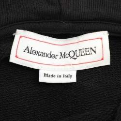 Pre Owned Alexander McQueen Black Jersey Logo Print Hoodie Sweatshirt S