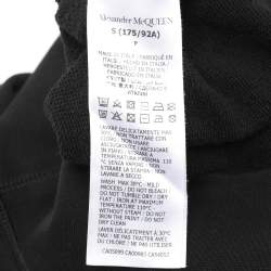 Pre Owned Alexander McQueen Black Jersey Logo Print Hoodie Sweatshirt S