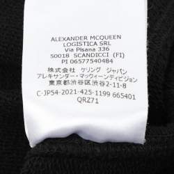 Pre Owned Alexander McQueen Black Jersey Logo Print Hoodie Sweatshirt S