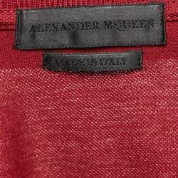 Alexander McQueen Burgundy Cotton Pique Polo T-Shirt M