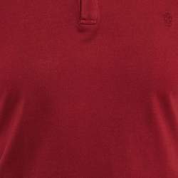Alexander McQueen Burgundy Cotton Pique Polo T-Shirt M