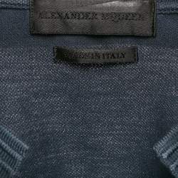 Alexander McQueen Grey Cotton Pique Polo T-Shirt S