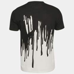Pre Owned Alexander McQueen Black/White Printed Cotton T-Shirt M