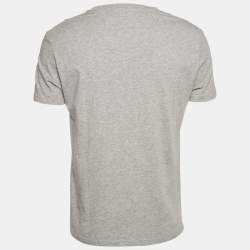 Alexander McQueen Grey Ribcage Wave Print Cotton T-Shirt M