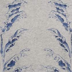 Alexander McQueen Grey Ribcage Wave Print Cotton T-Shirt M