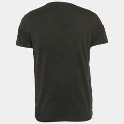 Alexander McQueen Black Ribcage Wave Print Cotton T-Shirt M