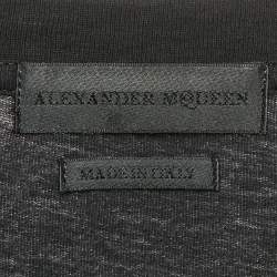 Alexander McQueen Black Ribcage Wave Print Cotton T-Shirt M