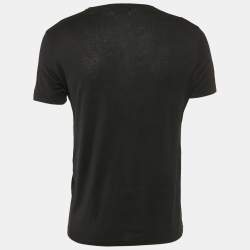 Pre Owned Alexander McQueen Black Skull Print Cotton Crew Neck T-Shirt M