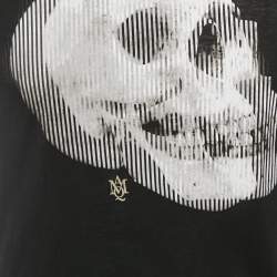 Pre Owned Alexander McQueen Black Skull Print Cotton Crew Neck T-Shirt M