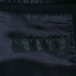 Pre Owned Alexander McQueen Navy Blue Raw Edge Detail Open Front Blazer M