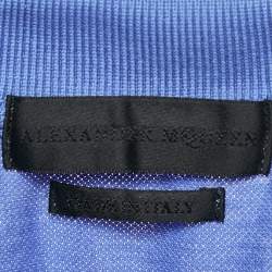 Alexander McQueen Blue Cotton Pique Polo T-Shirt M