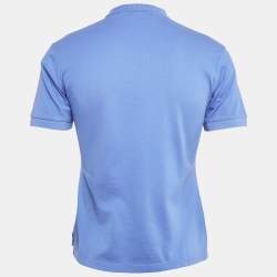 Alexander McQueen Blue Cotton Pique Polo T-Shirt M