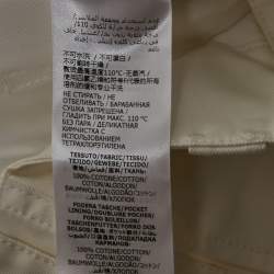 Alexander McQueen White Cotton Gabardine Wide-Leg Pants L