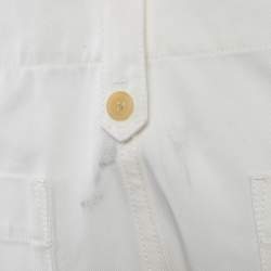 Alexander McQueen White Cotton Gabardine Wide-Leg Pants L