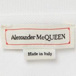 Pre Owned Alexander McQueen White Logo Harness Cotton Pique Polo T-Shirt XXL