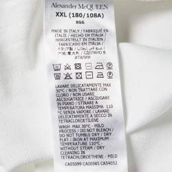 Pre Owned Alexander McQueen White Logo Harness Cotton Pique Polo T-Shirt XXL