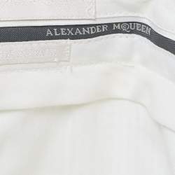 Alexander McQueen White Cotton Regular Fit Trousers M