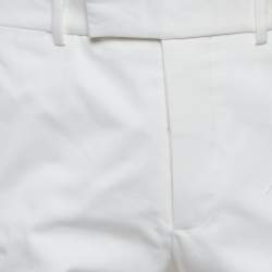 Alexander McQueen White Cotton Regular Fit Trousers M