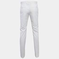 Alexander McQueen White Cotton Regular Fit Trousers M