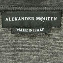 Alexander McQueen Grey Skull Applique Jersey T-Shirt M