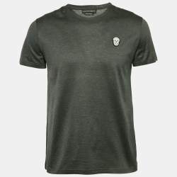 Alexander McQueen Grey Skull Applique Jersey T-Shirt M