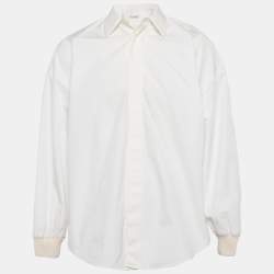 Alexander McQueen White Poplin Ribbed Cuff Oversized Shirt M