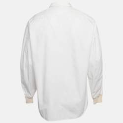 Alexander McQueen White Poplin Ribbed Cuff Oversized Shirt M