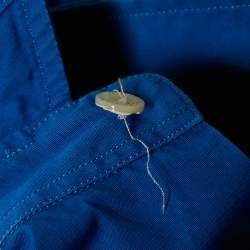 Alexander McQueen Blue Cotton Ribbed Cuff Shirt XL