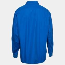 Alexander McQueen Blue Cotton Ribbed Cuff Shirt XL