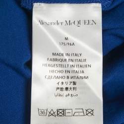 Alexander McQueen Blue Skull Print Cotton Crew Neck T-Shirt M