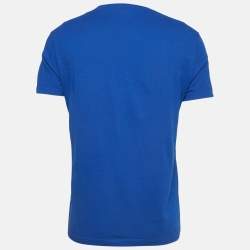 Alexander McQueen Blue Skull Print Cotton Crew Neck T-Shirt M